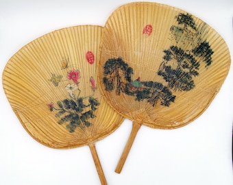 Large Japanese Uchiwa Bamboo Paddle Fan