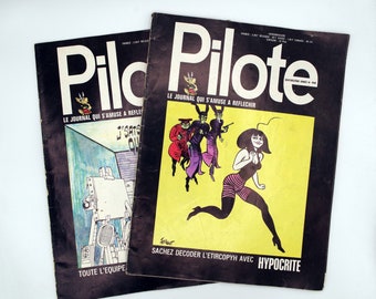 1970's Pilote magazine Bundle of 2 Vintage French Comics