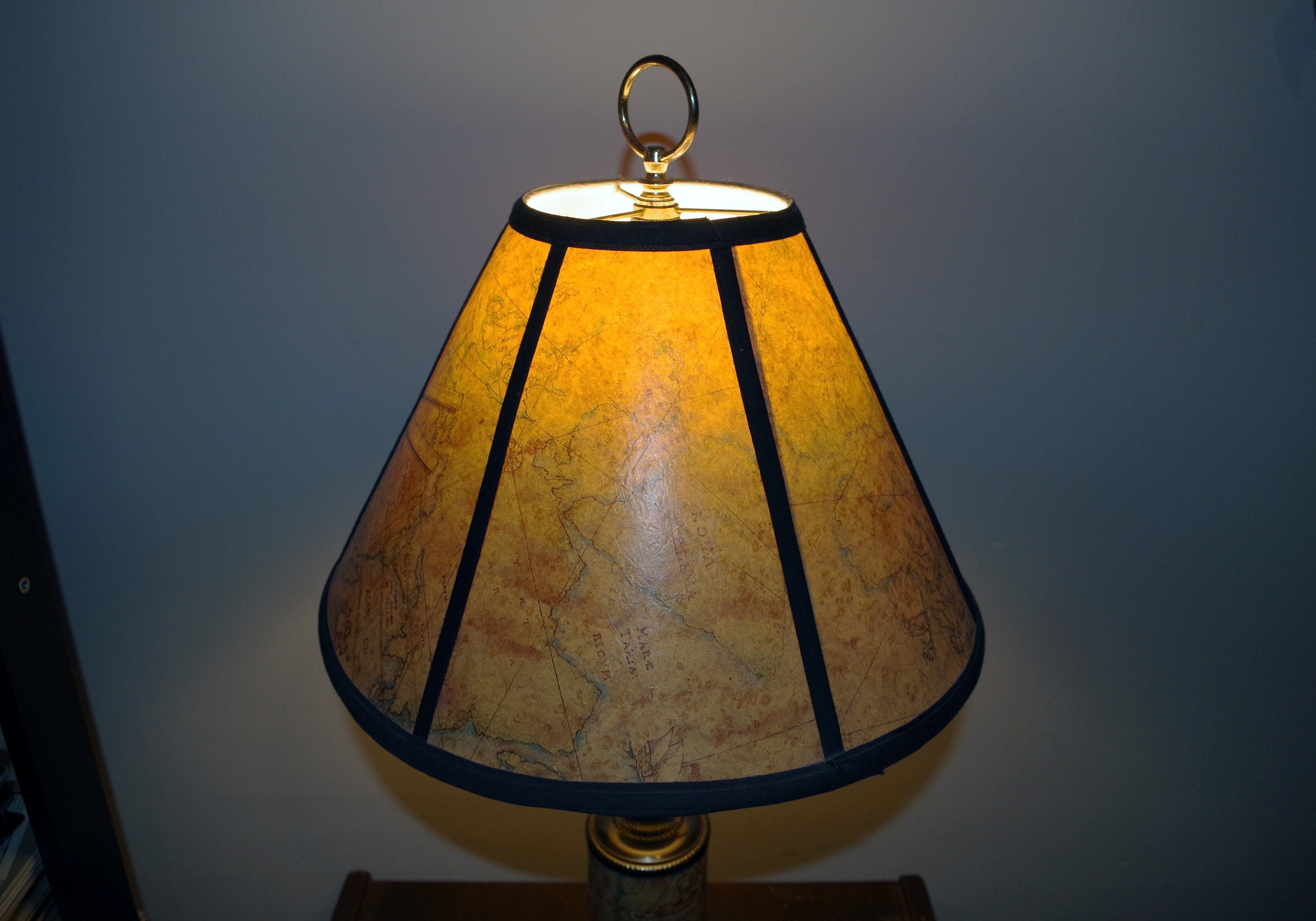 Antique World Map Table Lamp With Matching Lamp Shade - Etsy