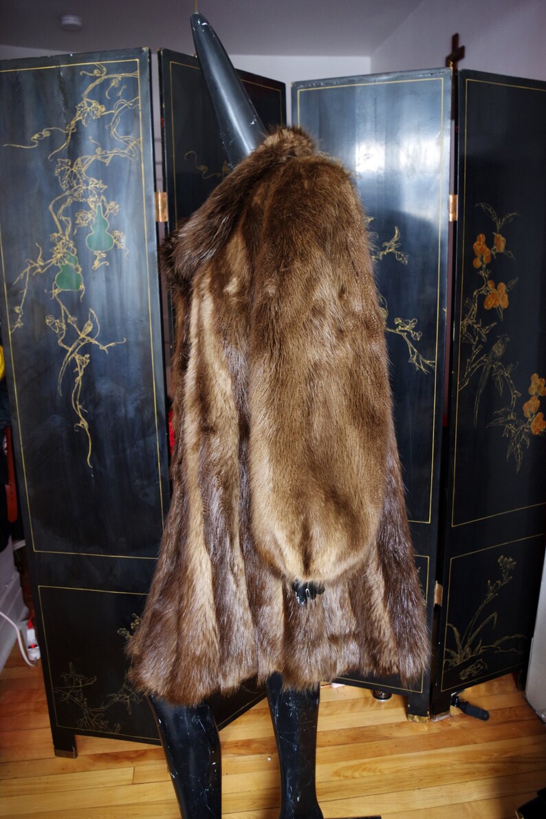 Women's Vintage Muskrat Fur Coat Size Mediumlarge Etsy