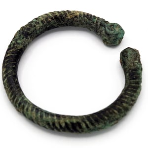 Ancient Roman Bronze Twist Bracelet With Patina 1st - 2nd Century BC
