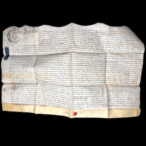 Britischer Indenture aus dem 18.Jahrhundert 1747 Pergaminhandschrift Rechtliches Dokument Signierter Wachssiegel Derby (Henry Smith & Jeremiah Sutton)
