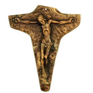 Beautiful & Unique Antique 6&quot; Bronze Crucifix Jesus On the Cross Wall Decor
