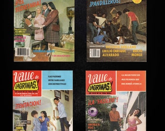 Lot of 4 "Valle De Lagrimas" 1970's 80's Mexican Fotonovela Sleaze Pulp Comics