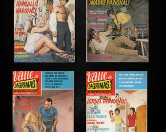 Lot of 4 "Valle De Lagrimas" 1970's Mexican Fotonovela Sleaze Pulp Comics