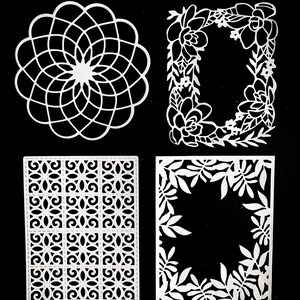 Découpes décoratives pour papier, décorations fleuries, découpes tourbillonnantes, découpes décoratives pour la fabrication de cartes, la journalisation et le scrapbooking, lot de 8
