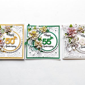 Anniversaire, Carte de 50e/55e/60e anniversaire, Carte personnalisée, Carte d'anniversaire de mariage, Carte 3D, Carte pour toute occasion, Personnalisable