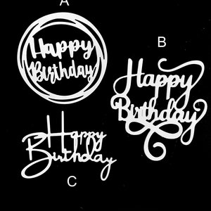 Papier découpé joyeux anniversaire, découpages d'accent, découpages épanouissement, découpages décoratifs pour la fabrication de cartes et le scrapbooking, lot de 6