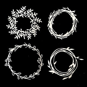 Découpes couronne, découpes médaillon, découpes épanouissement, découpes tourbillon, découpes décoratives pour la fabrication de cartes et le scrapbooking, lot de 8