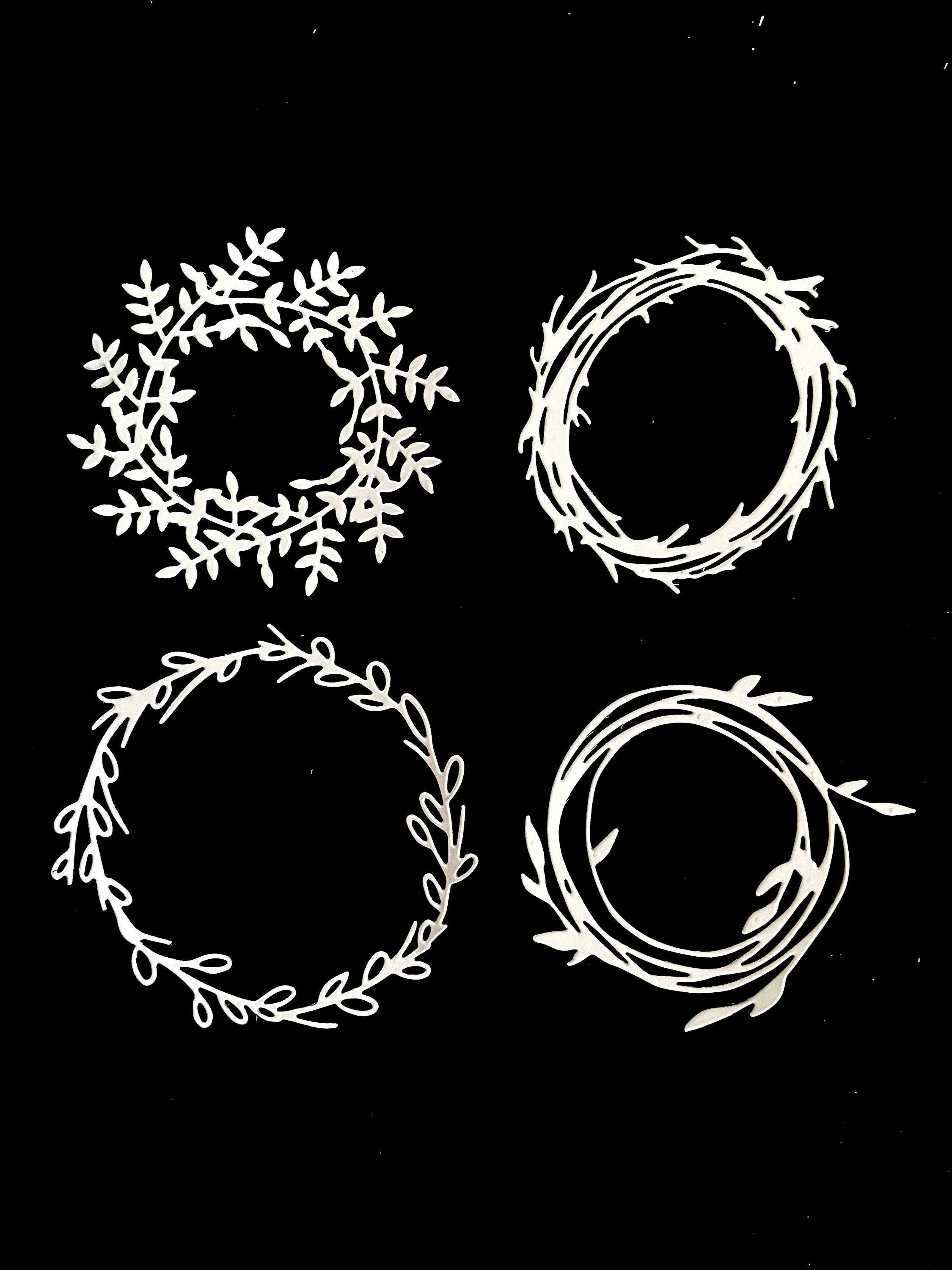 Wreath Die Cuts, Medallion Die Cuts, Flourish Die Cuts, Swirl Die Cuts, Decorative Die Cuts for Card Making and Scrapbooking, Set of 8