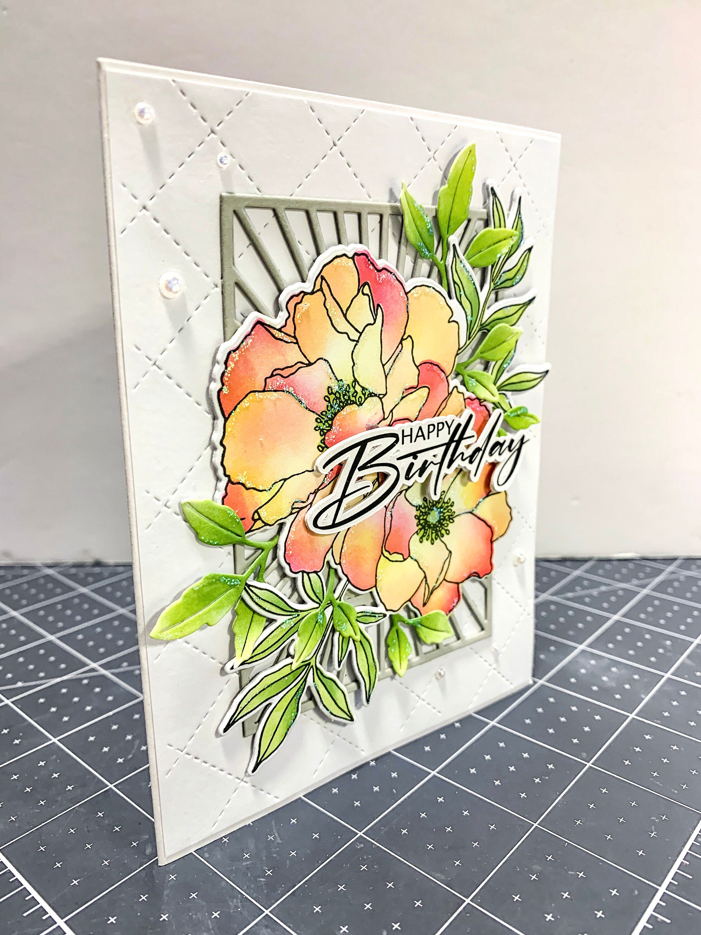 All Occasion Die Cut Greeting Card, Floral Card, Watercolour Card ...