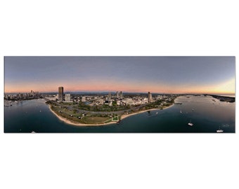 Veil of Dawn over Southport Broadwater Gold Coast - Canvas Print 90x30cm