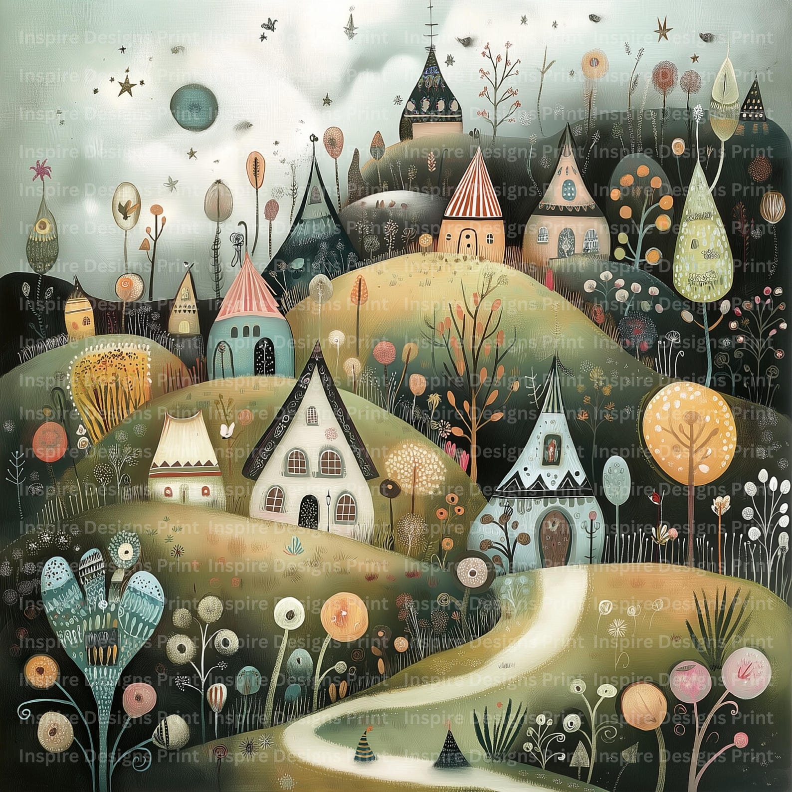 Clipart Scenery Vibrant Whimsy Landscapes Digital & Paper Craft Instant ...