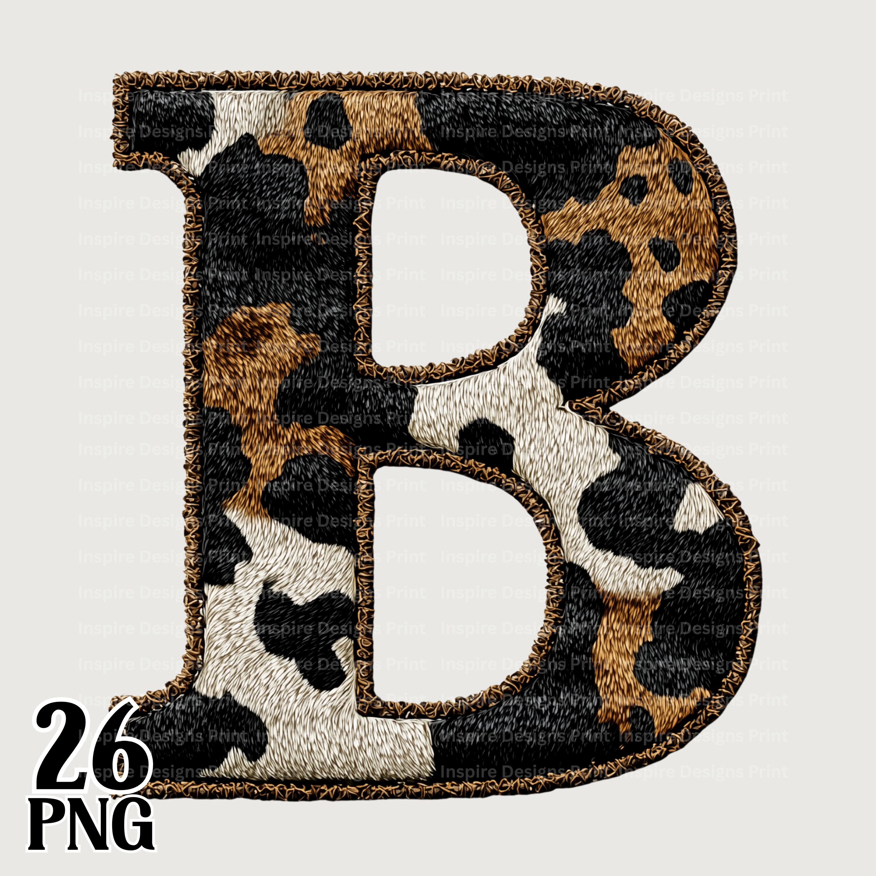 Faux Cowhide Alphabet Letters, Animal Print Font Clipart, A-Z Digital ...