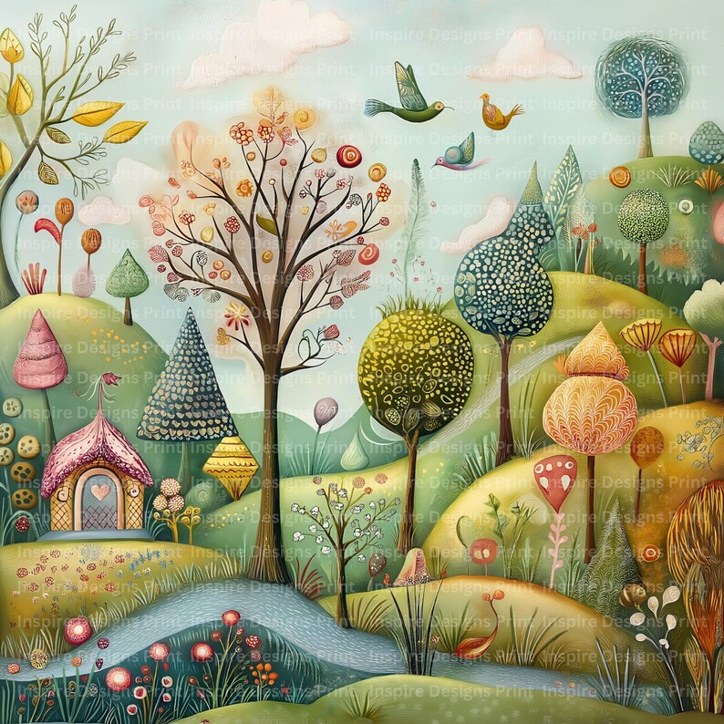 Whimsy Clips Background Clipart Scenery Vibrant Whimsy Landscapes Digital & Paper Craft Instant ...