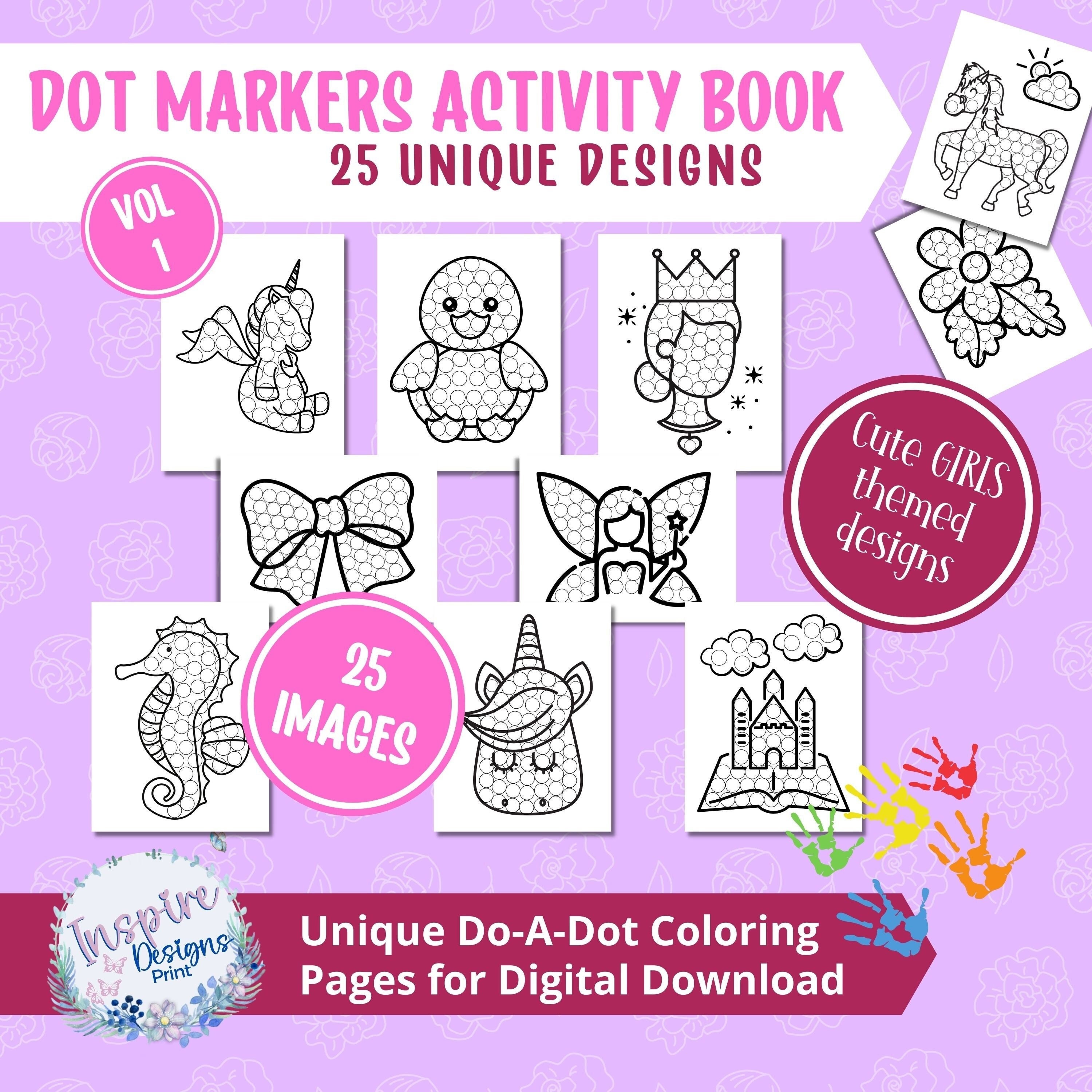 Buy BULK PACK 50x Cute GIRLS Themed Dot Marker Coloring Pages Vol1