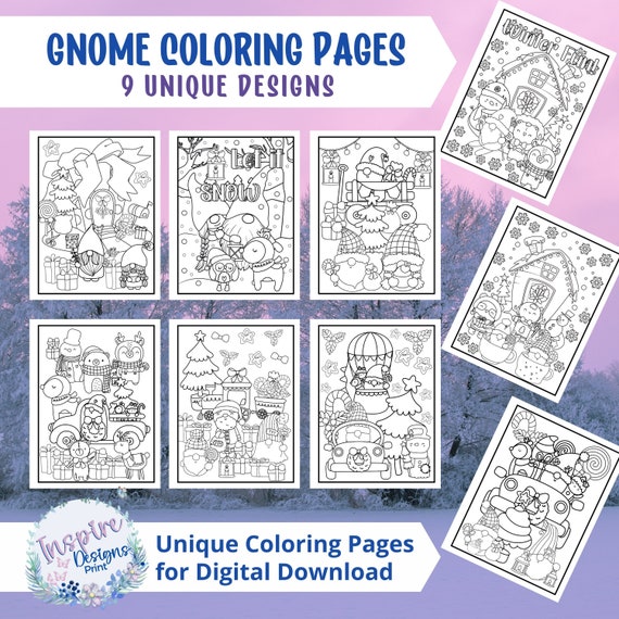 9 GNOME Coloring Pages Printable Original Activity Pages for