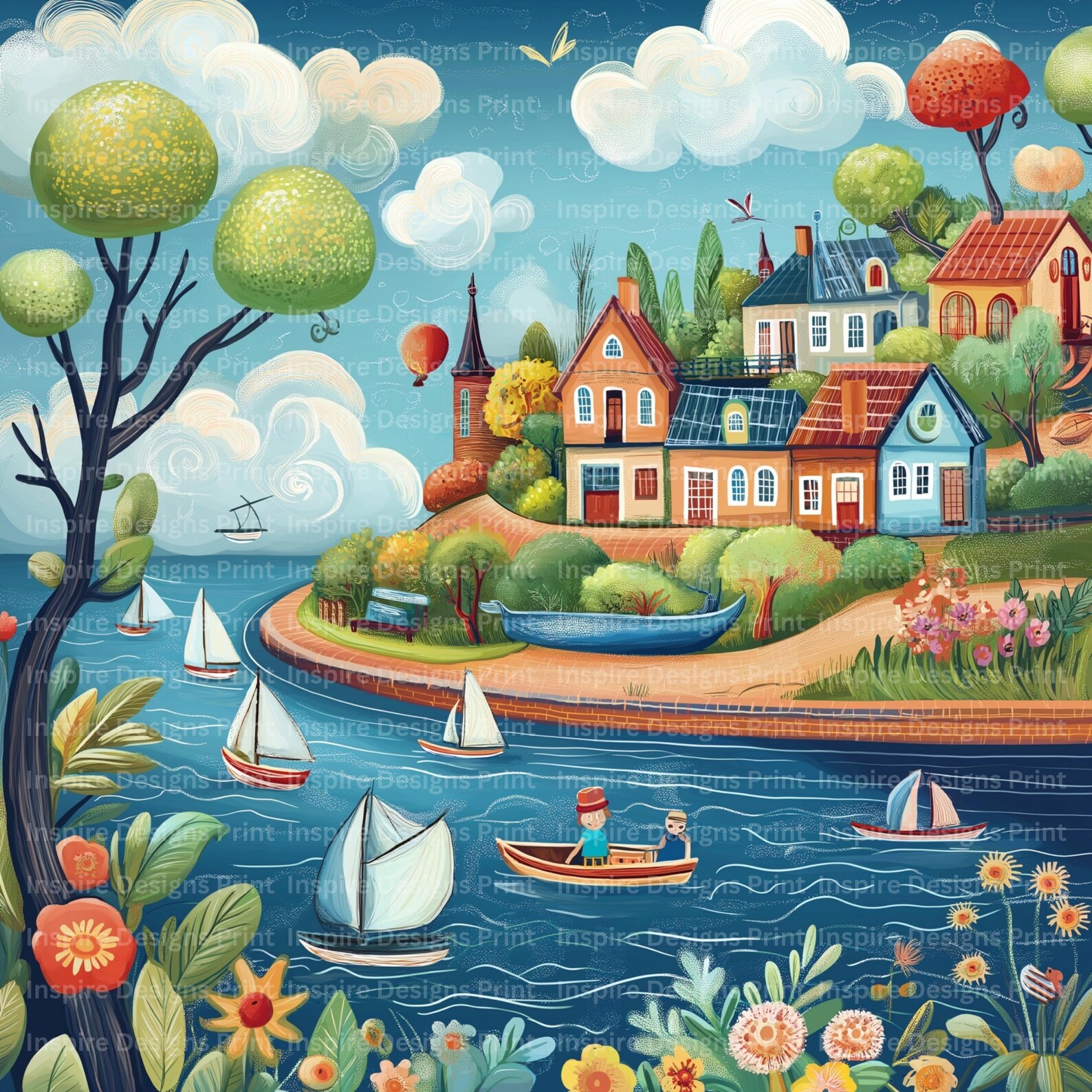 Whimsy Clips Background Floral Lakeside Whimsy Clipart Colorful Whimsical Backgrounds Quirky ...