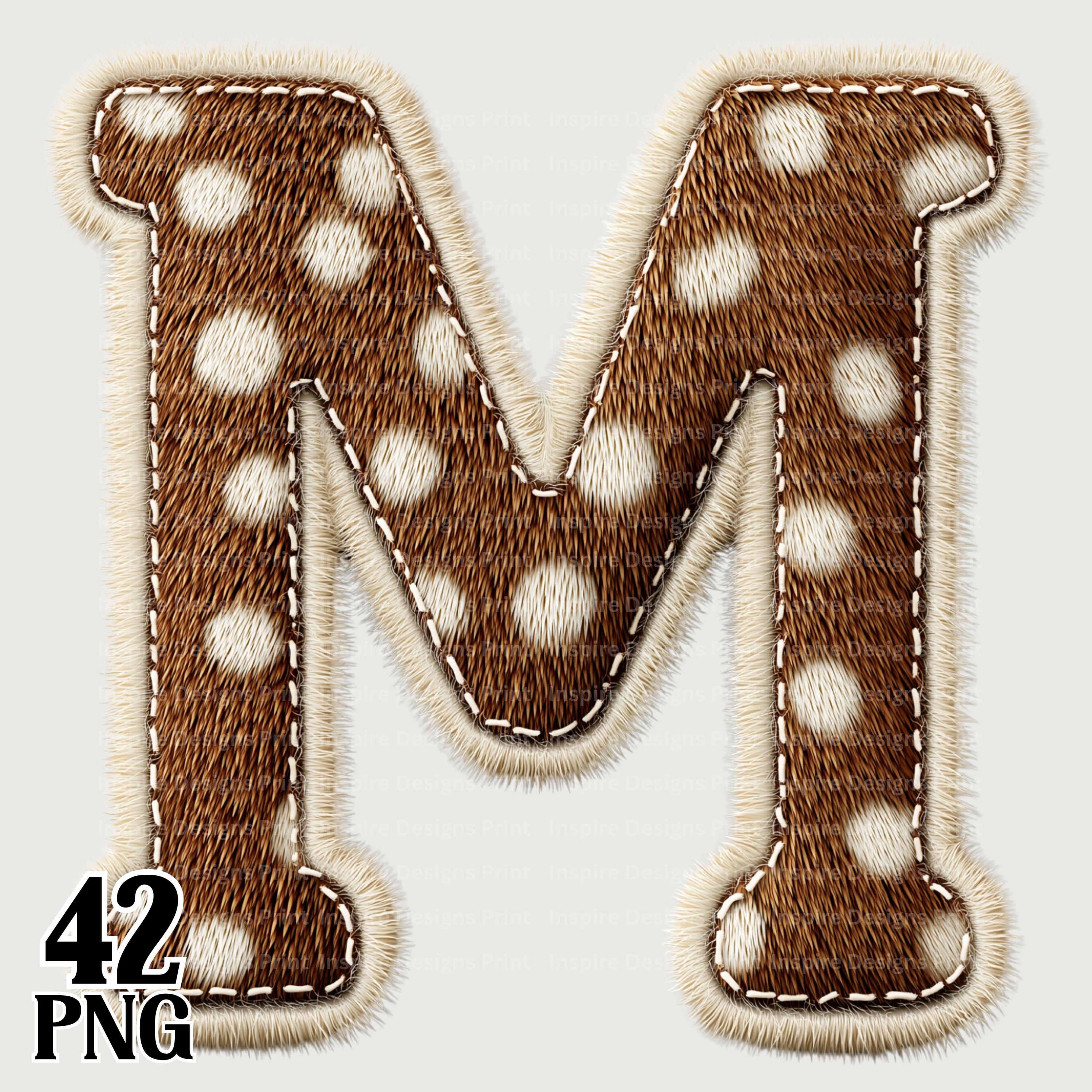 Deer Hide Alphabet Letters, Faux Animal Hide Print Font Clipart, A-Z ...