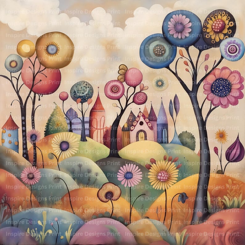 Whimsy Clips Background Whimsical Landscapes Clipart Scenes Fantasy Whimsy Scapes Instant ...