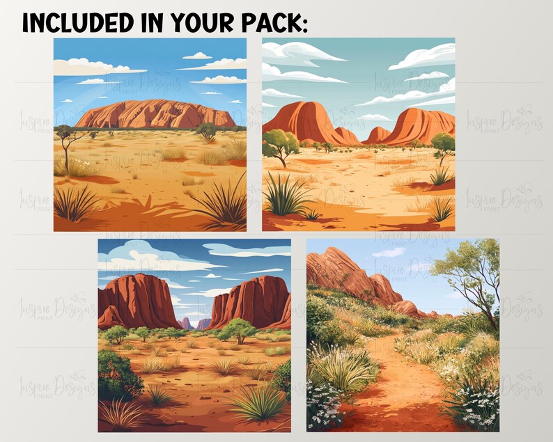 Outback Powerpoint Background Australian Outback Backgrounds Clipart Scenes, Digital & Paper Craft ...
