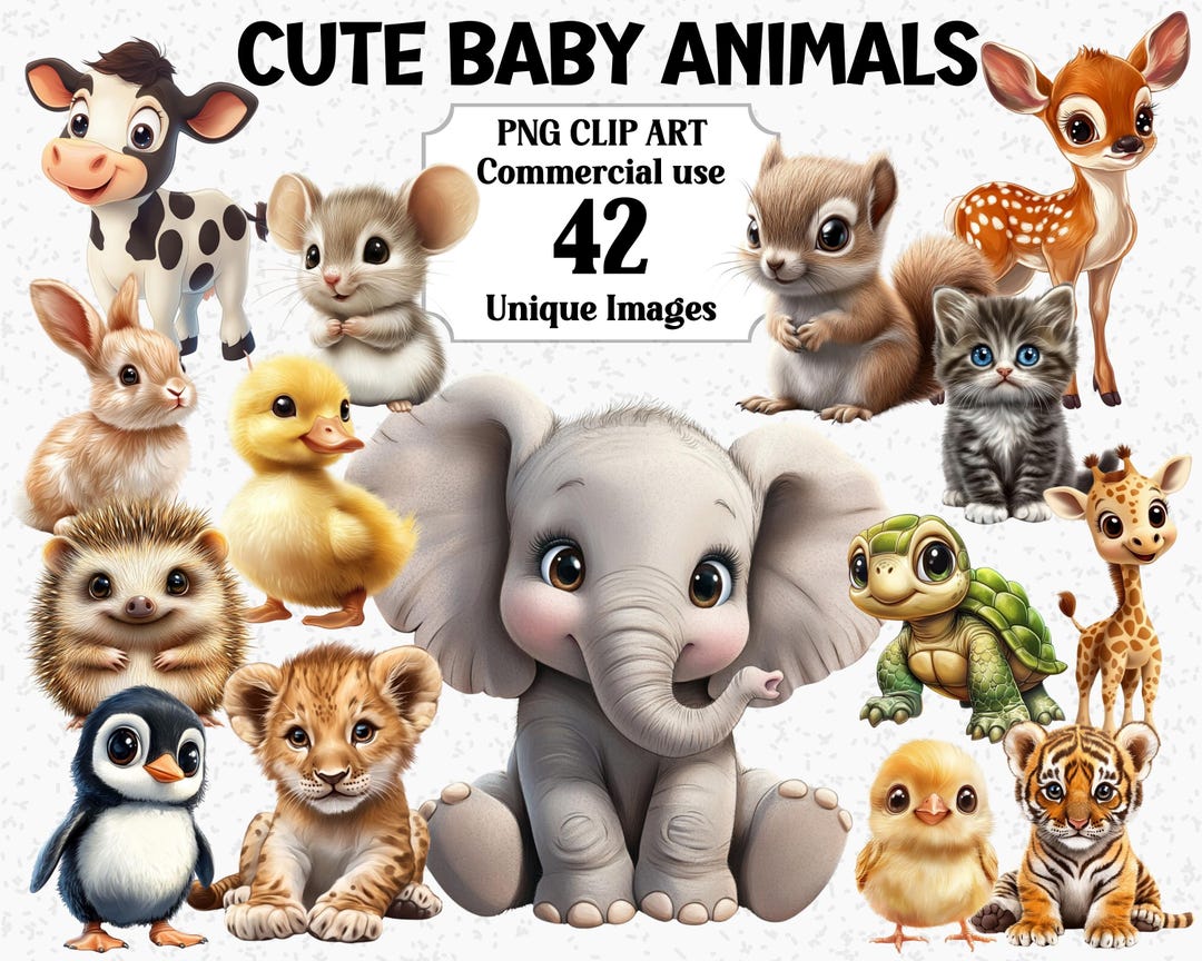 Cute Baby Animals PNG Clipart - Instant Download Commercial Use, Tigers ...