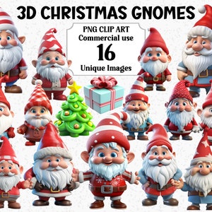 3D Stil niedliche Weihnachtszwerge PNG Clipart, Sofortiger Download Kommerzielle Nutzung, Kinder Jungen Männer Menschen Kinder Transparente Sublimationspaket