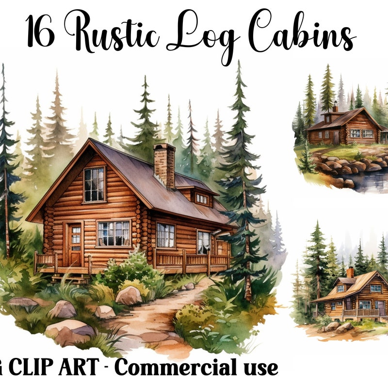 Log Cabin Art - Etsy