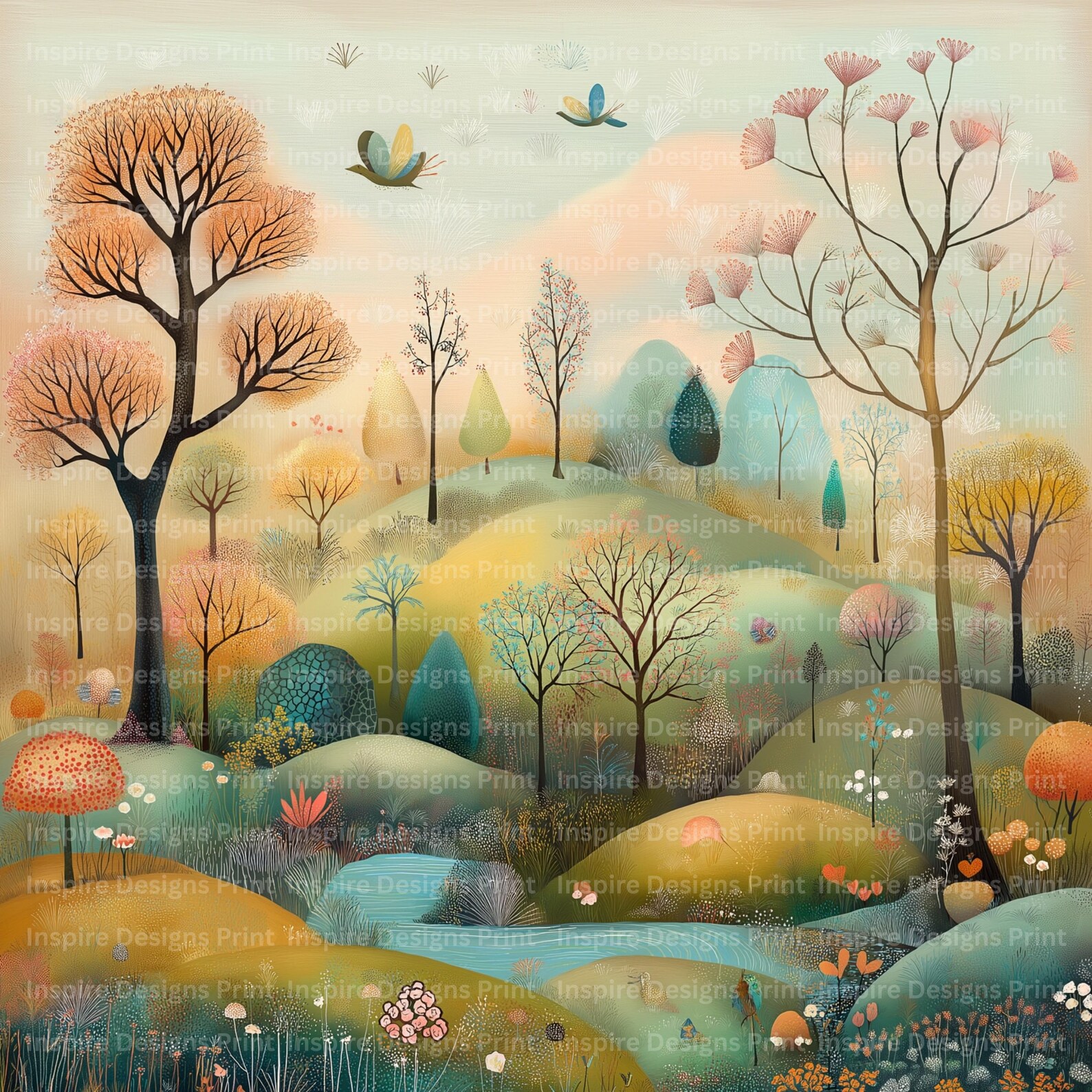 Whimsy Clips Background Clipart Scenery Vibrant Whimsy Landscapes Digital & Paper Craft Instant ...