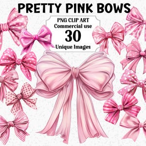 Jolie rose noeuds aquarelle coquette vibrante Clipart décorations, créations numériques/papier, ruban Transparent commercial PNG pour sublimation