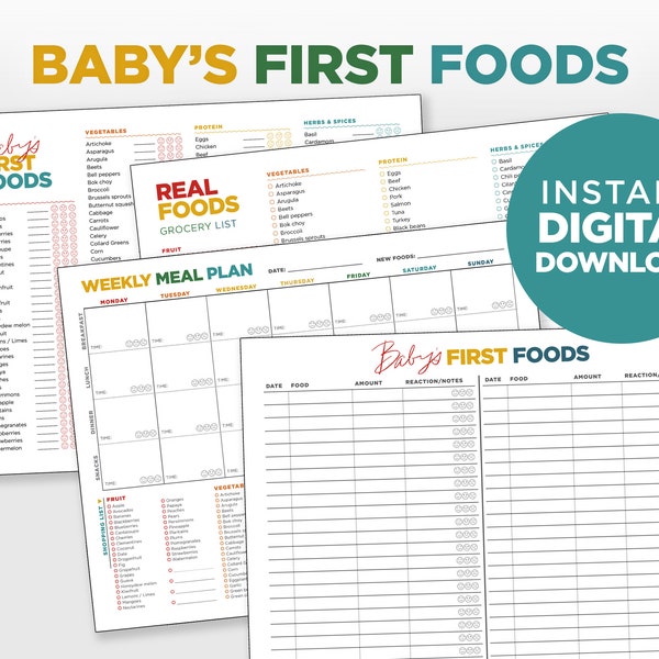 Baby First Food Stickers Etsy