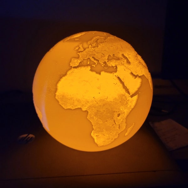 Globe Night Light, Earth Night Light, Globe, Globe Lamp, Night Light, 3D Printed Globe