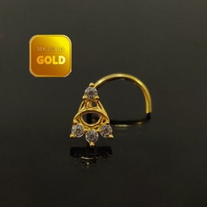 Gold Nose Piercing U Minimalist Nose Stud Real Gold Nose Stud Small Nose Ring Indian Nose Stud Gold Nostril Jewelry