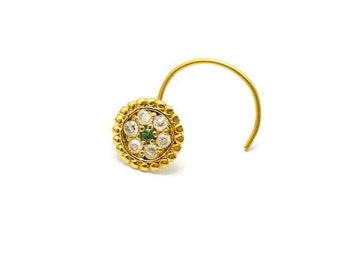 Kleine neusring 14k gouden neusstekker Indiase neusstekker gouden neuspiercing bloem neusgat piercing sieraden cadeau voor moeder, vriendin, vrouw