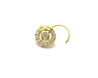 Indiase neus Stud 14k massief gouden neusring kleine neus Stud bloem neus pin 14k elegante neus piercing sieraden cadeau voor vrouw