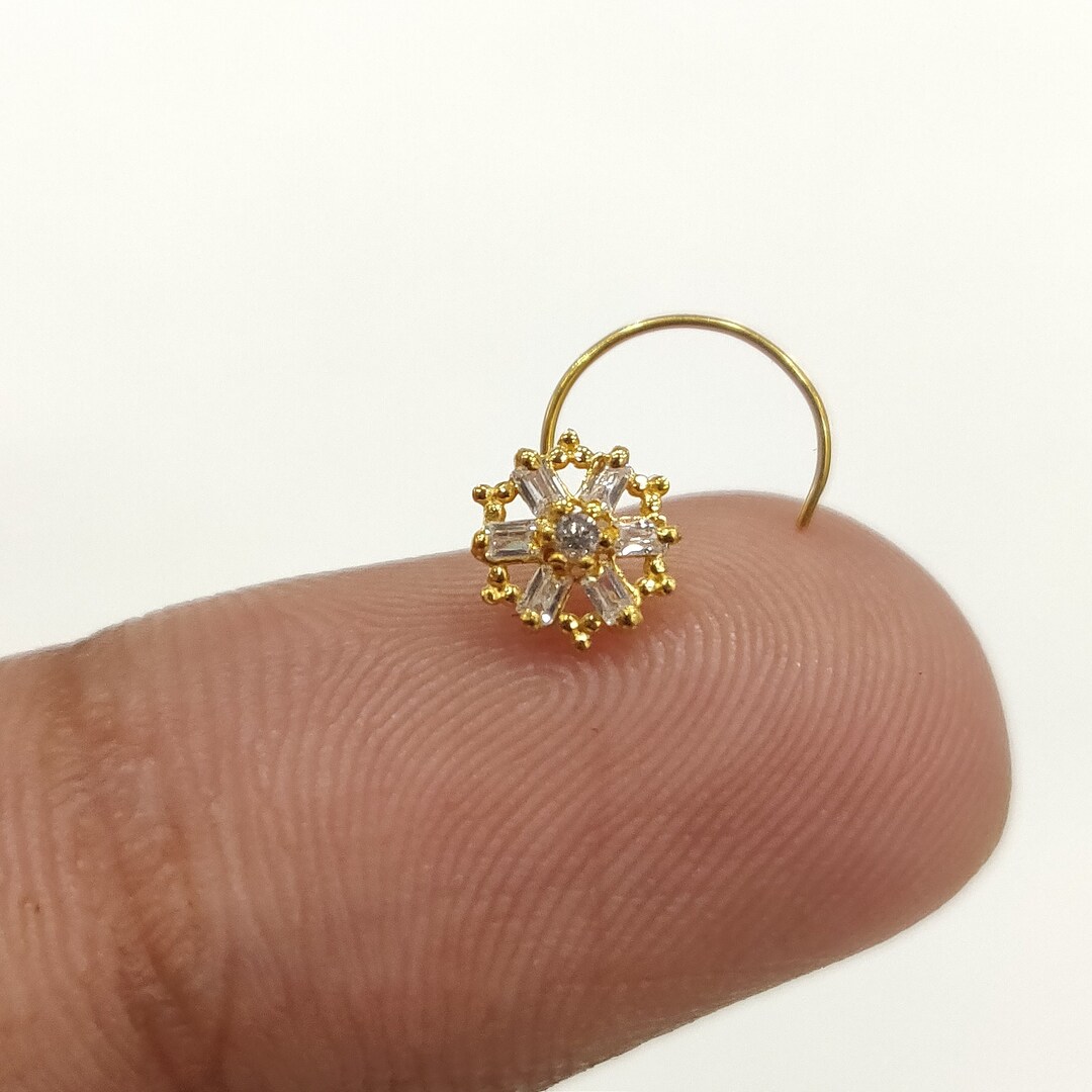 Fake Nose Stud Indian Nose Stud Nose Pin 14k Gold Nose Ring Etsy