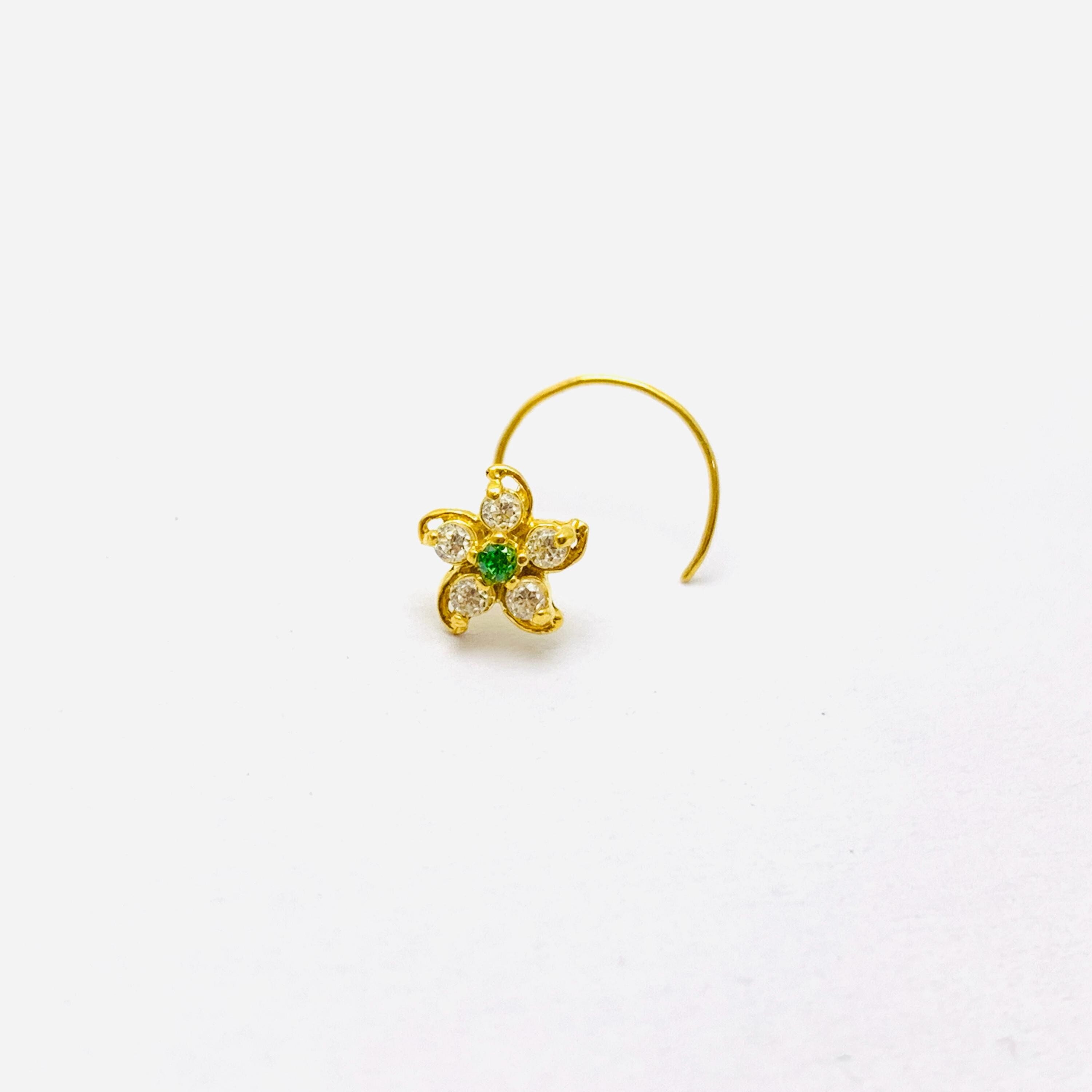 Tiny Nose Stud 18k Solid Gold Nose Stud Indian Nose Stud Flower Nose Pin Small Nose Stud Screw Indian Nose Pin Gift for her