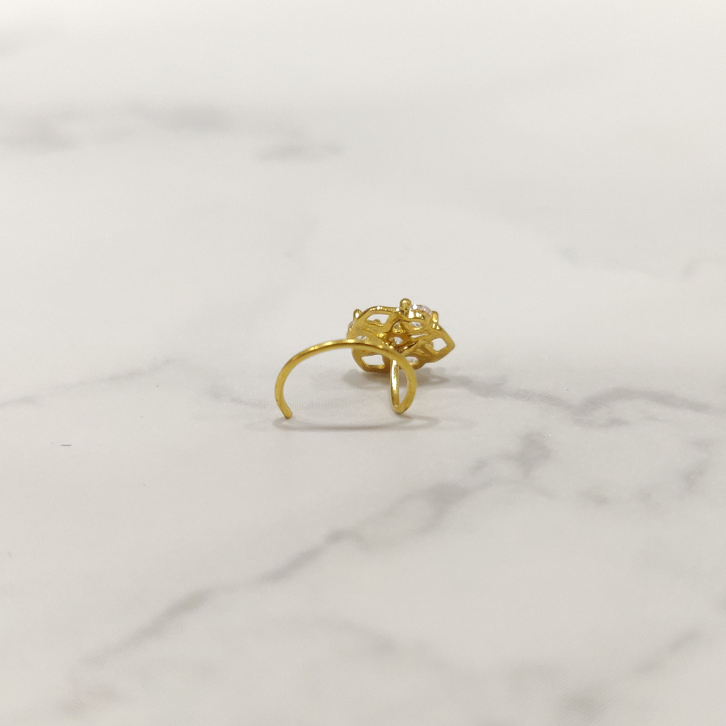 Indian Nose Stud 18k Gold Nose Stud Flower Nose Ring Gold Nose Pin Cz Nose Stud Mandala Nose