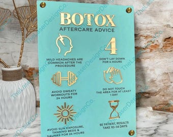 3D Acrylic Botox Aftercare Sign: Salon Aesthetics Clinic Wall Decor