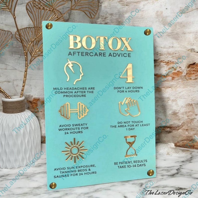 3D Acrylic Botox Aftercare Sign: Salon Aesthetics Clinic Wall Decor - Etsy