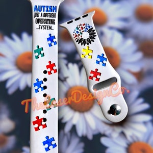 Autism Awareness Watch Band: Puzzle Design, Silicone Strap image 5