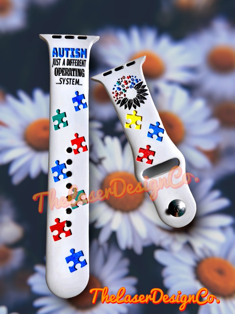 Autism Awareness Watch Band: Puzzle Design, Silicone Strap image 5