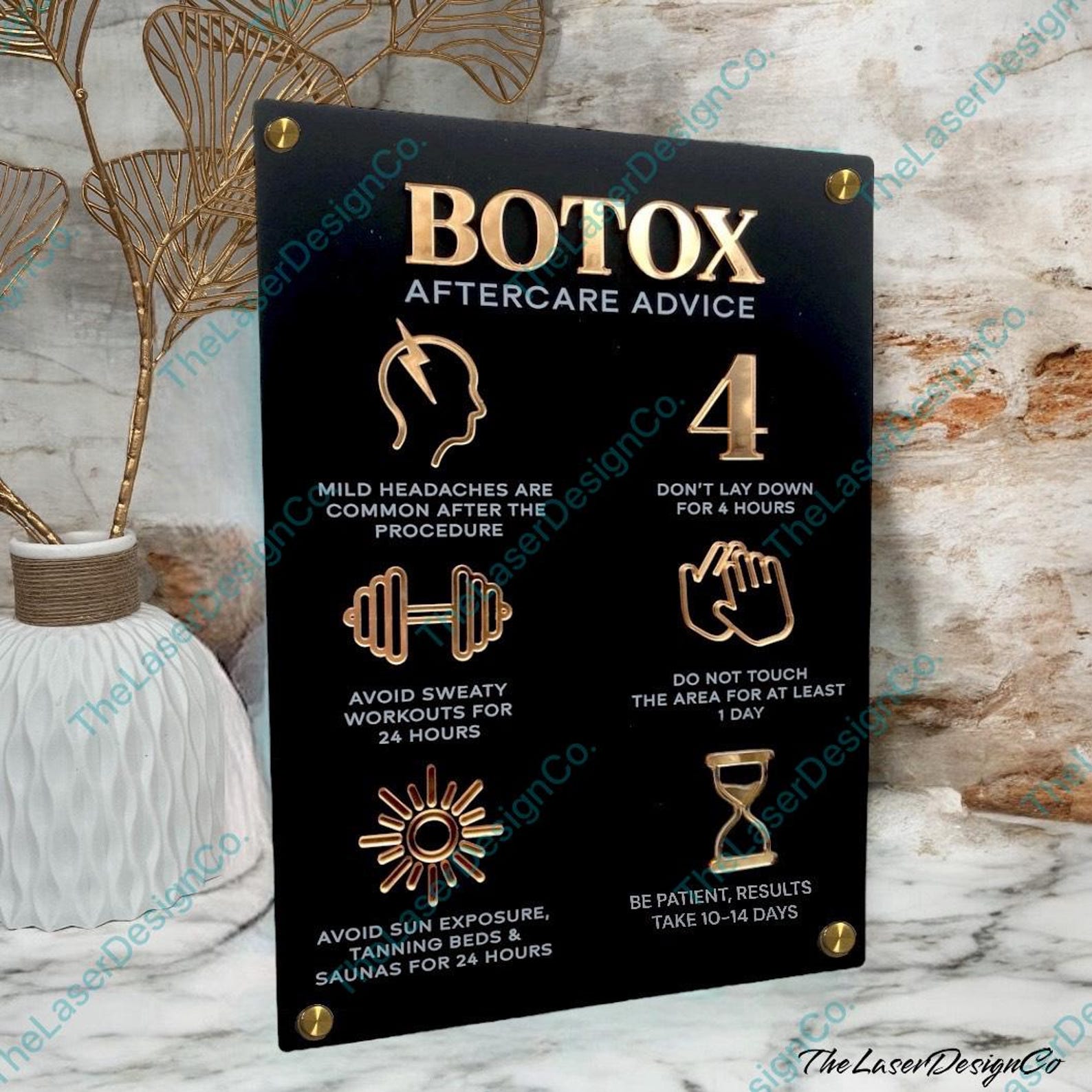 3D Acrylic Botox Aftercare Sign: Salon Aesthetics Clinic Wall Decor - Etsy