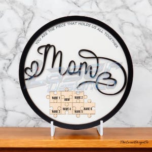 Mothers Day Gift, You are the Piece that Holds us Together, Mom Puzzle Sign, Personalized Family Wooden Sign, Family Gift for Mom