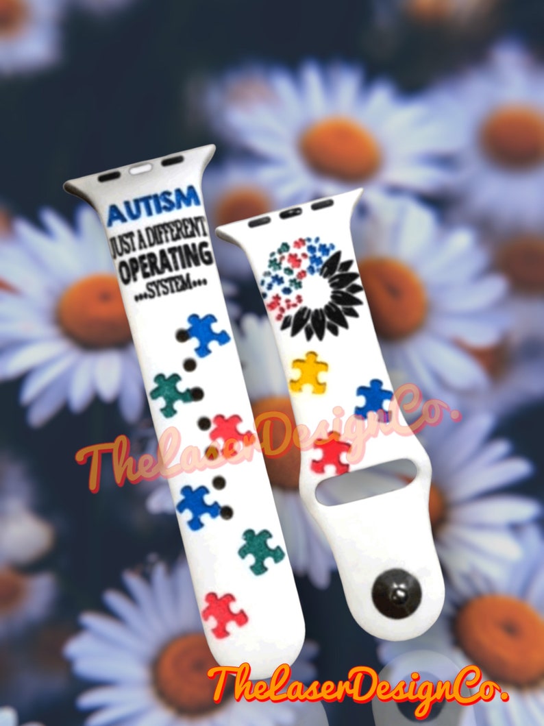 Autism Awareness Watch Band: Puzzle Design, Silicone Strap image 2