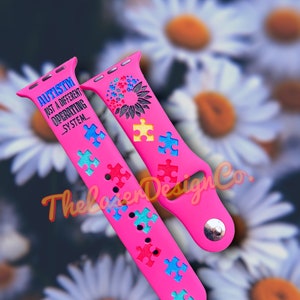 Autism Awareness Watch Band: Puzzle Design, Silicone Strap image 1