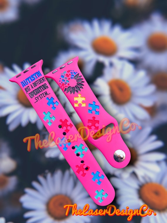 Autism Awareness Watch Band: Puzzle Design, Silicone Strap