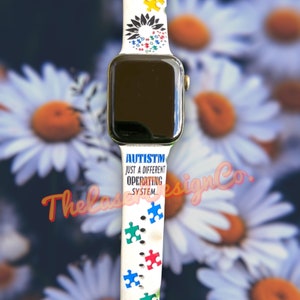 Autism Awareness Watch Band: Puzzle Design, Silicone Strap image 3