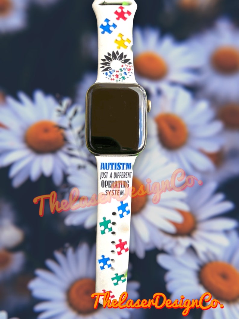 Autism Awareness Watch Band: Puzzle Design, Silicone Strap image 3