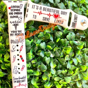Coffee Scrubs and Rubber Gloves | Bands  | Wrist Strap | compatible with Series 1,2,3,4,5,6,7,8,9 SE | Nurse Life